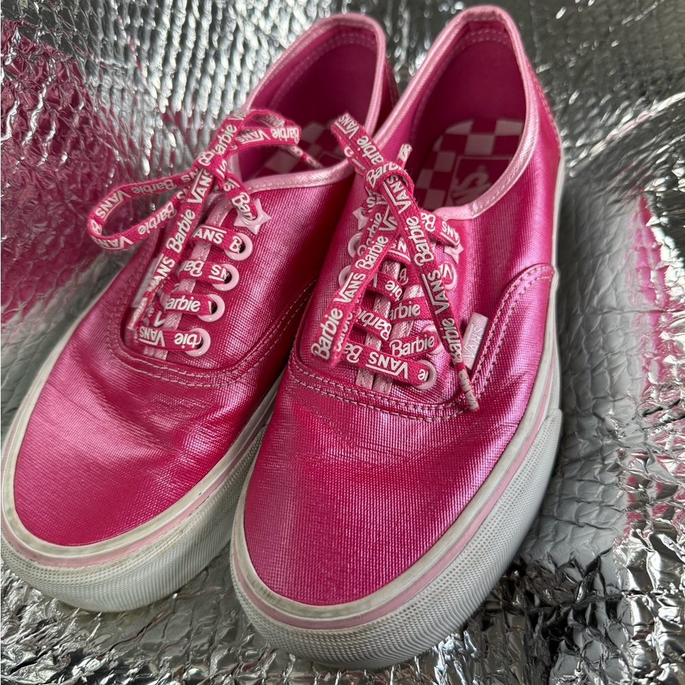 Barbie X Vans Platform Sneakers Pink and White Size 8 EUC - Picture 4 of 10